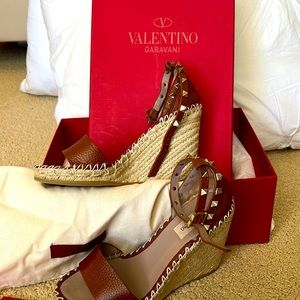 Valentino Garavani
125mm Rockstud Double Wedge Espadrilles